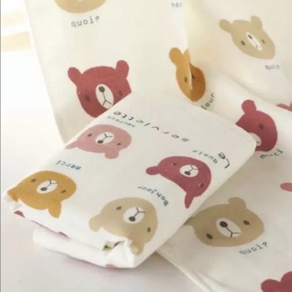 Bear towel cute hand towel pink Blue baby adult 1 PC cartoon - Picture 2 of 3